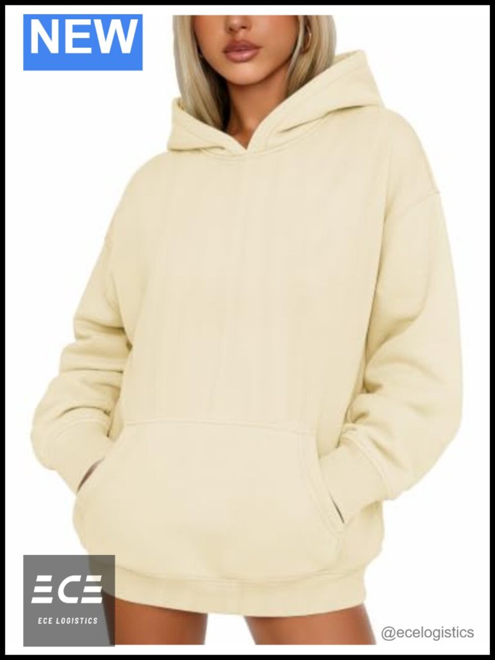 Women Oversized Fleece Hoodie Pullover Sweatshirt with Pocket